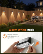 VOLISUN Fence Lights Solar Powered, Dusk to Dawn Solar Fence Lights Outdoor Waterproof with Warm White LED Spot Lens, Solar Light for Fence, Yard, Wall, Backyard, Railing, Deck, and Patio, 24 Pack - Image 2