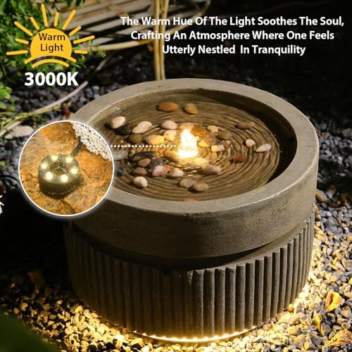 Sunlinua Small Modern Outdoor Water Fountain with Quiet Pump - Image 5
