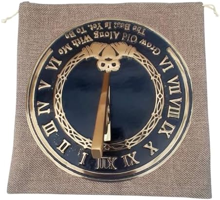 10'' Grow Old Sundial Clock – Solid Aluminum Antique-Style Garden Sundial with Jute Gift Case, Outdoor Patio & Yard Decor, Weather-Resistant Compass Timepiece, Nautical Gift - Image 5
