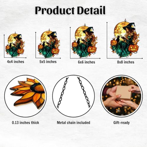 Funny Witch Spell Black Cat Jack Acrylic Suncatcher - Image 2