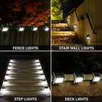 SOLPEX Solar Step Lights, 16 Pack, Waterproof 4 LEDs, Cold White - Image 2