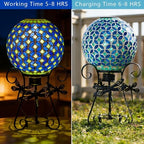 Stargarden Solar Gazing Ball, 10”Glass Gazing Globe with Metal Ball Stand - Image 4