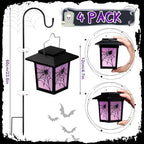 4 Pack Halloween Solar Lights 4.7 Inch Spider Purple Solar Pathway Lights - Image 2