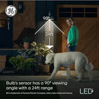 GE LED+ Motion Sensor LED Light Bulbs, 15W, PAR38 Outdoor Security Floodlight, Warm White (2 Pack) - Image 3