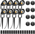 LightingWill 5W Landscape Lighting, Warm White 3000K-3500K, DC 12V LED Low Voltage Landscape Lights, IP65 Waterproof Pathway Lights for Outdoor Garden, Yard, Fence, House, Lawn, Tree, Flags (8 Pack) by LightingWill