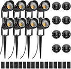 LightingWill 5W Landscape Lighting, Warm White 3000K-3500K, DC 12V LED Low Voltage Landscape Lights, IP65 Waterproof Pathway Lights for Outdoor Garden, Yard, Fence, House, Lawn, Tree, Flags (8 Pack) by LightingWill