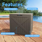 EasyUp 40 Gal Waterproof Outdoor Storage Box Weatherproof Deck Box - Image 5