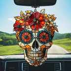 Floral Sugar Skull Acrylic Suncatcher - Image 5