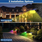 Solar Spot Lights Outdoor Waterproof IP67, Color Changing RGB Landscape Spotlights 8 Lighting Modes Solar Outdoor Lights for Yard Garden Pathway 6 Pack - Image 6