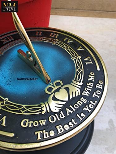 NauticalMart Personalized Grow Old Along w/Me Sundial Gift - 10 Inch Brass Sundial for Bride and Groom - Decorative Garden Sundial with Roman Numerals - Ideal for Weddings and Anniversaries - Image 2