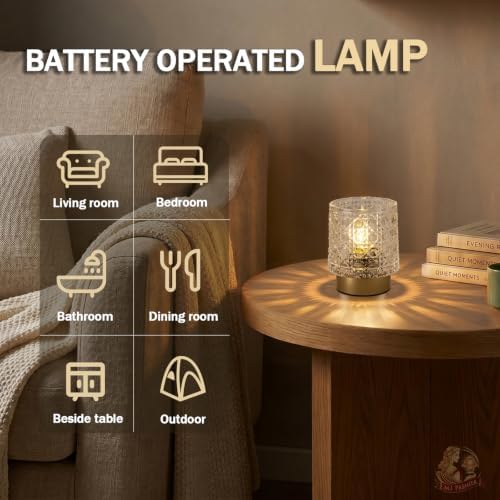MJ PREMIER Battery Operated Lamp,Small Cordless Lamp with Timer, Clear-05 - Image 6