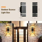LMP LED Outdoor Wall Light, Aluminum IP65 Waterproof Porch Lights - Image 6