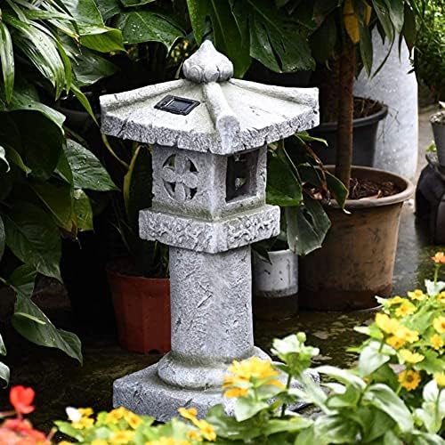 Outdoor Garden Animal Statues Patio Décor, Outdoor Japanese Lantern Statues, Garden Decor Sculptures Villa Courtyard Stone-Like Balcony Creative Zen Landscape Ornaments 26x2 - Image 3