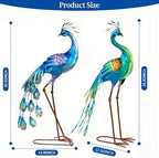Metal Peacock Statue Garden Decor Yard Art Decoration Outdoor Sculpture - Image 2