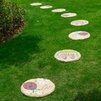 4Pcs Round Sunflower Stepping Stone Outdoor Garden Walkway, Durable Plastic Pavers for Patio, Pathway, and Landscaping, Weatherproof Stepping Stones with Ground Stakes (Round Butterfly) - Image 5