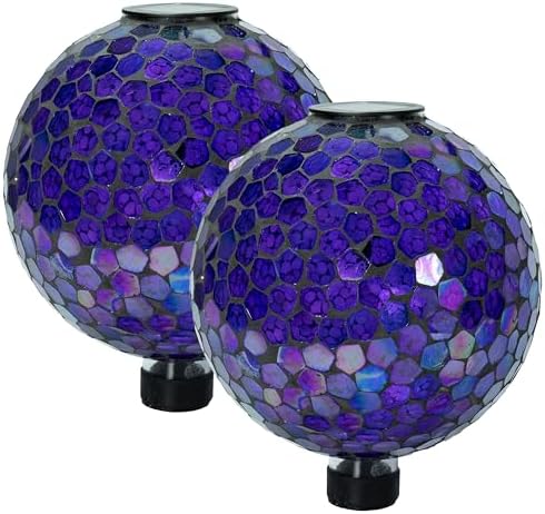 Sunnydaze Solar Gazing Ball for Garden, Iridescent Purple by SunnydazeDecor