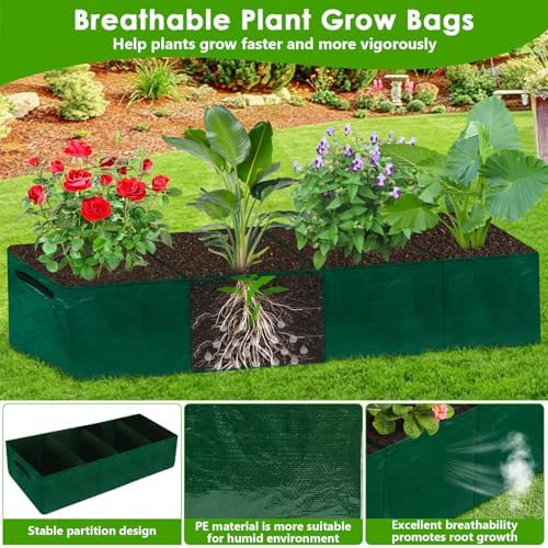 Large Cucumber Trellis for Climbing Plants with Grow Bag, 67"×65"×16.5" Metal Garden Trellis for Raised Bed with Garden Netting and Plant Clip Plant Ties for Vegetables, Squash, Pea, Grape, Tomato - Image 4