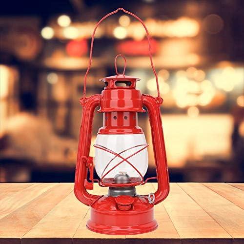 Oil Lamp, Paint Anti Oxidation Large Capacity Vintage Style Retro Kerosene Lamp Iron Glass Sturdy Exquisite Workmanship Kerosene Burning Lantern for Bar, Decoration, Gift(red) - Image 3