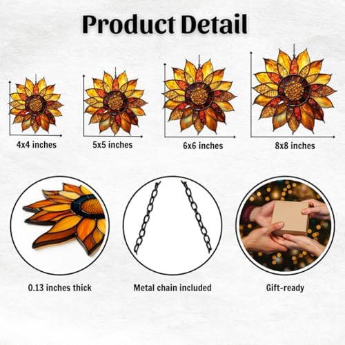 Sunflower Mosaic Style Acrylic Suncatcher - Image 2