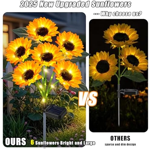 Solar Sunflower Lights 6 Pack 36 Flowers Gift for Mom - Image 6