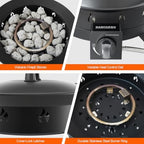 Portable Propane Fire Pit, 19-inch, 60,000 BTU Gas Fire Pit with Fire Pit Cover & Carry Kit, Smokeless Fire Bowl, Outdoor Fire Pit for Camping, Backyard, Patio, Tailgating, RV, Deck - Image 4
