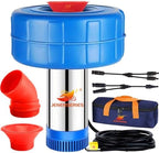 Solar Pond Fountain Aerator 0.5HP 24V Stainless Steel DC Floating water Pump with 20ft Cord wire suitable for Lake Fountain/V-Shape Display/Pond Cascade Pump/Pond Jet System by JENENSERIES