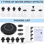 5 Inch Solar Water Pump, 7V/1.7W 200L/h Bird Bath Fountain Pump, w 6 Nozzle, Free Standing Floating Solar Powered Water Fountain Pump for Bird Bath, Garden, Pond, Pool, Outdoor - Image 3