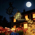 Watering Can Lights Solar Powered Iron Art Waterproof Cute Cat LED - Image 3