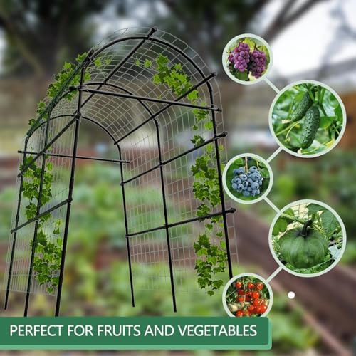 Garvee Metal Garden Arch Trellis, 7.6Ft Black for Raised Beds - Image 5