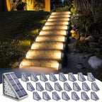 NIORSUN Outdoor Step Lights, 24 Pack Solar Stair Lights Outdoor Waterproof IP67 Auto On Off, Solar Lights for Steps,Stair,Patio,Yard,Porch,Front Door,Sidewalk,Deck Decor,Warm White by NIORSUN