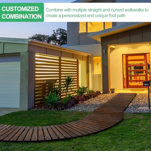 RELIANCER 24' Wooden Garden Pathway,Outdoor Roll Out Walkway,Patio Footpath - Image 7