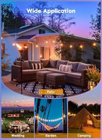 Brightown Outdoor String Lights, 82FT 25 Bulbs Shatterproof Patio Lights with Remote, IP65 Waterproof Dimmable Hanging Connectable LED Outdoor Lights for Backyard, Bistro, Porch, Deck, Balcony - Image 2