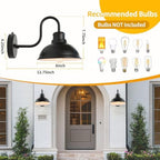 Dusk to Dawn Barn Light Outdoor Sconce 8" Exterior Lighting Fixtures 2 Pack - Image 2