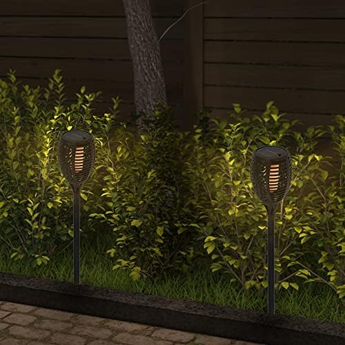Outdoor Solar Torch Lights with Flickering Flame, Fire Effect Garden Light, Solar Powered Torch Light for Patio (Set of 2) - Image 2