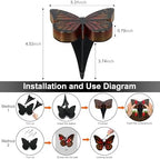 ground lights, equipped with 4 solar butterfly lights for outdoor waterproofing, 14 LED solar landscape lighting, suitable for gardens, courtyards, terraces, corridors, lanes, and walkways (yellow) - Image 5