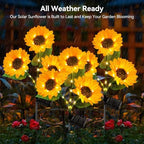 KOOPER Solar Lights Outdoor Garden Decor - Upgraded 6 Pack Solar Garden Lights with 18 Bigger Sunflower Lights, Solar Flowers Outdoor Waterproof for Flower Bed Yard Decor, Gift for Women Mom Grandma - Image 4