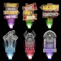 Aurelema 6 Pcs 17" Metal Halloween Tombstones, Wooden Sign Lighted by Aurelema