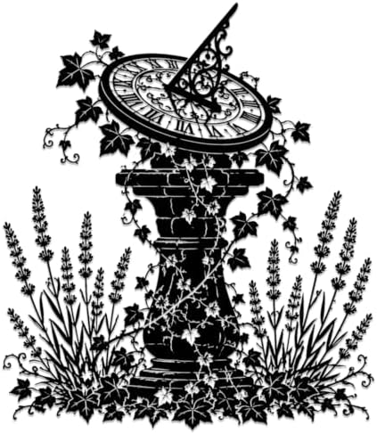 Sundial Garden Metal Wall Art Metal Signs Metal Outdoor Decor WallArt Decor Vintage Rustic Artwork Wall Sculpture Elegant Wall Decoration for Living Room Bedroom Office Stylish Interior Design (Black,24Inch) by Unknown