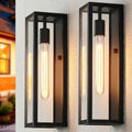 16" Large Outdoor Porch Lights Wall Mount 2-Pack, Matte Black by SRNU