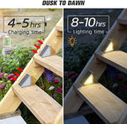 NIORSUN Outdoor Step Lights,8 Pack Warm White Solar Step Lights Waterproof IP67 Auto On Off,Solar Lights for Steps,Stair,Patio,Yard,Porch,Front Door,Sidewalk,Deck Decor - Image 3