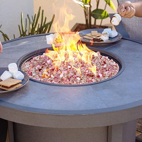 Mr. Fireglass 10 lbs High Luster Fire Glass, 1/4 Inch Reflective Rose Gold - Image 6