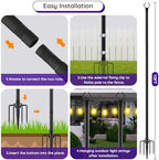 zoegi 4 Pack 10Ft String Light Poles,Light Poles for Outside Lights with Fork,Outdoor Brackets Hanging Lights,Metal Stand for Deck Patio,Backyard,Wedding,Deck,Party (4Pack) - Image 7