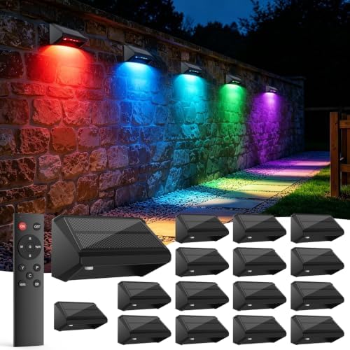 Fence Lights Solar Powered with Remote 16 Pack, IP65 Waterproof by Unknown