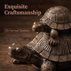 19'' Stacked Turtle Statue,Resin Mother Baby Tortoise Sculpture,Brown - Image 5