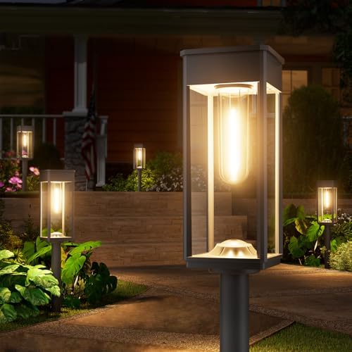 NEWMESSI Solar Path Lights, 8 Pack, 3 Heights, Warm White, IP65 by NEWMESSI