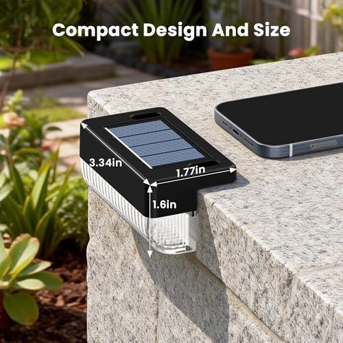 Solar Deck Lights Outdoor, Solar Step Lights Waterproof, 20 Pack Warm White - Image 4