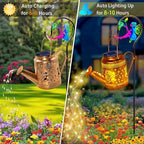 Fariy Solar Lights Outdoor Waterproof, Solar Watering Can Lights with Shepherd Hook, Metal Angel Hanging Lantern Garden Decor Yard Outside Patio Lawn, Gifts for Mom Grandma Women Birthday - Image 4