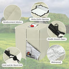 MECCANIXITY Zipper IBC Tote Cover 275 Gallon, 420D Heavy Oxford Waterproof Sunshade Rain Barrel Water Tank Protective Cover for 1000L Outdoor Garden, (39.37 x 47.24 x 45.66 Inch, Beige) - Image 3