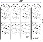 4 Pack Metal Garden Trellis 71" Tall Outdoor Climbing Plant Support for Roses, Flowers, Rustproof Durable Black Galvanized Tube, Lawn Garden Fence Decor Screen (4, Black birds-71 H) - Image 2