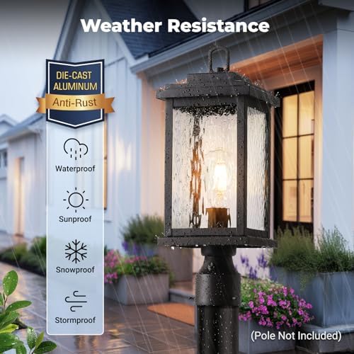 VIANIS Large Dusk to Dawn Outdoor Post Lights, Oil Rubbed Bronze Hardwired - Image 3